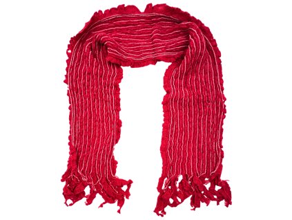Akrylová šála červená 58-9015