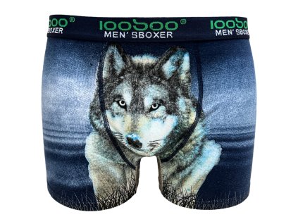 Pánské bavlněné boxer šortky tmavě modré 8334