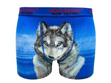 Pánské bavlněné boxer šortky modré 8334