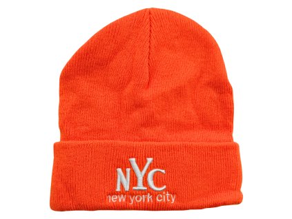 Pletená čepice oranžová DZ-12