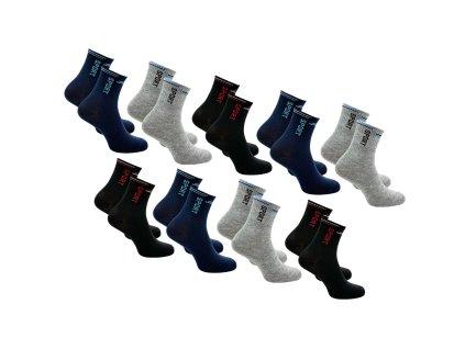 SET 9 Párů - Sportovní bavlněné ponožky B-212