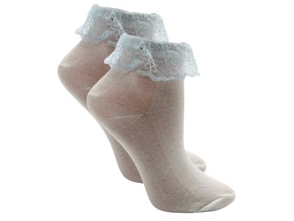 Dívčí bavlněné ponožky bílo-modré D9012