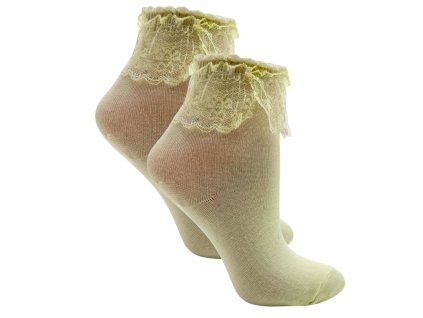 Dívčí bavlněné ponožky žluté D9012