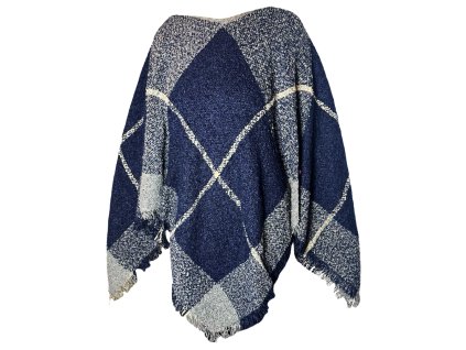 Dámské pončo modré 7126