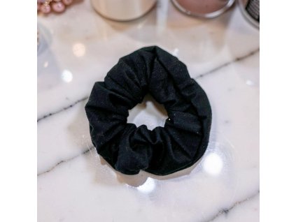 Scrunchie gumička do vlasů černá 0004