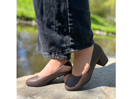 Dámské lodičky hnědé W63-2