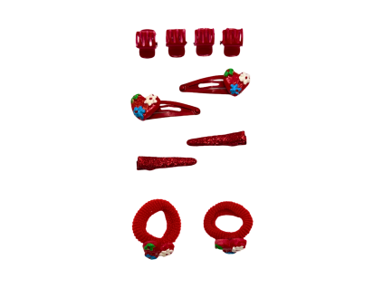 Sada vlasových doplňků červená 009