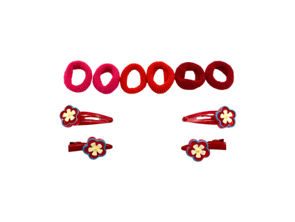 Sada vlasových doplňků červená 0010