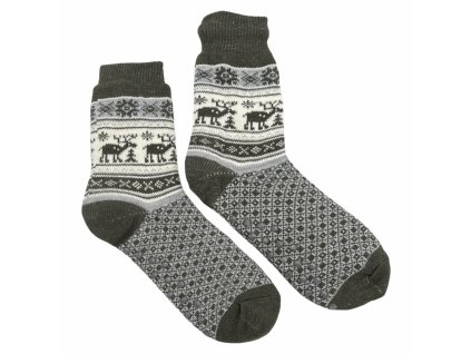Pánské vlněné ponožky zelené 1132