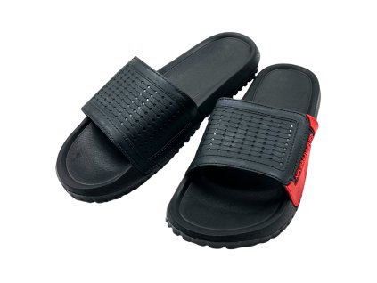 Pánske šľapky čierno-červené 241