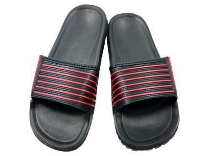 Pánske šľapky čierno-červené 063