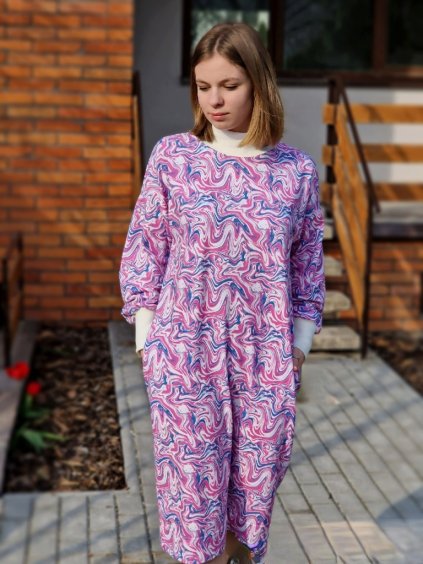 AYSHA Marshmallow oversize úpletové šaty s vreckami