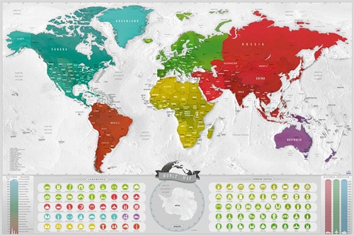 Stieracia mapa Sveta biela