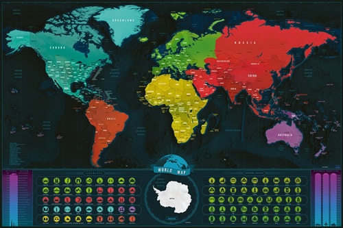Stieracia mapa Sveta Classic