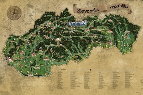 Mapa Slovenska Deluxe XL RETRO