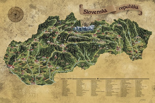 Mapa Slovenska Strieborná