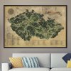 Zarámovaná mapa Česka - čierny rám
