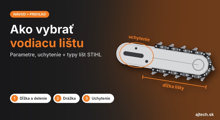 Vodiace lišty na reťazové píly – výber, uchytenie a typy