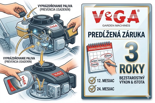 PREDĹŽENÁ ZÁRUKA NA 3 ROKY STROJOV VEGA