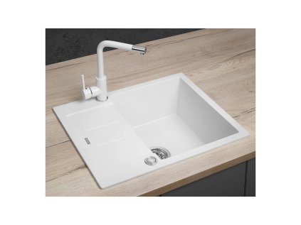 Concept DG05C45wh Drez granitový s odkavpom BIELY | ajtech.sk