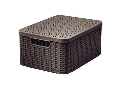 Košík Curver STYLE M LID, Dark brown, 38x29x17  | ajtech.sk