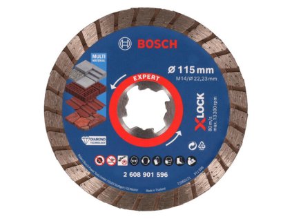 Bosch Diamantový rezací kotúč EXPERT MultiMaterial X-LOCK 115 × 22,23 × 2,4 × 12 mm | ajtech.sk