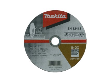 Makita rezný kotúč na nehrdzavejúcu oceľ 180 x 22,23 x 1,6 mm, 1ks, B-12267 | ajtech.sk