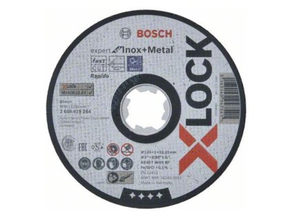 Bosch  X-LOCK Rezací kotúč EXPERT for INOX + Metall AS 60 T INOX BF 125 x 1 x 22,23 mm | ajtech.sk