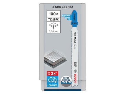 Bosch List do priamočiarej píly PRO Metal thick T121BFC 92 mm, 100 ks | ajtech.sk
