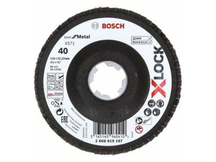 Bosch Lamelový brúsny kotúč X571 X-Lock Best for Metal, 115 mm, K40 | ajtech.sk
