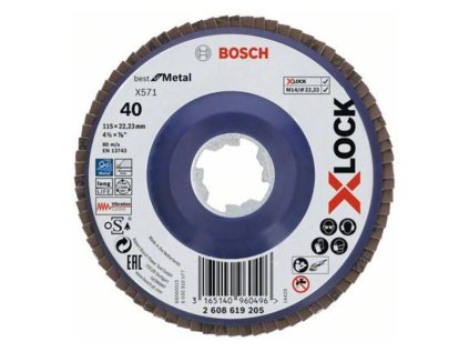 Bosch Lamelový brúsny kotúč X571 X-Lock Best for Metal, 115 mm,K40 | ajtech.sk
