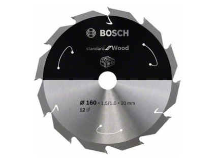 Bosch Pílový kotúč pre aku píly Standard for Wood 160 x 20/15,875 x 1,5/1,0mm Z12 | ajtech.sk