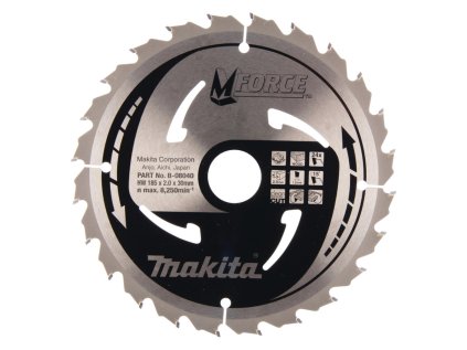 Makita Pílový kotúč na drevo Mforceorce 185 mm / 30 mm / 24z, B-08040 MA | ajtech.sk