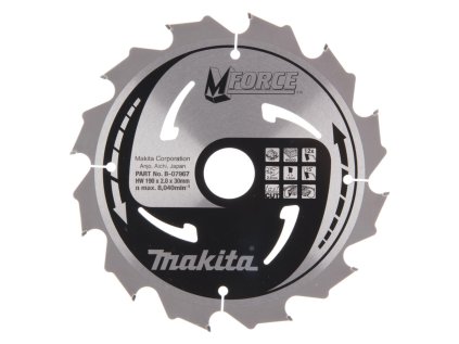 Makita Pílový kotúč na drevo Mforceorce 190 mm / 30 mm / 12z, B-07967 MA | ajtech.sk