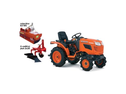 KUBOTA B1121 Traktor + rotavátor + pluh | ajtech.sk