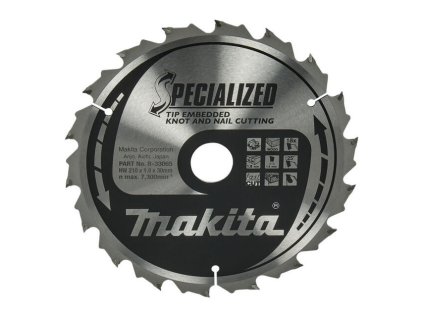 Makita Pílový kotúč ŠPECIÁLNY drevo s klincami 210 mm / 30 mm 18z | ajtech.sk