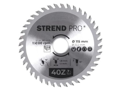 Strend Pro Pílový kotúč na drevo TCT 115 x 1,8 x 22,2 mm 40T | ajtech.sk