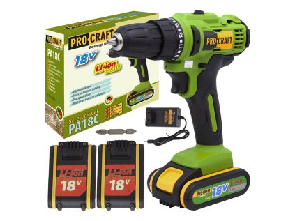 Aku skrutkovač ProCraft PA18C 18V 2x1,5 Ah | ajtech.sk