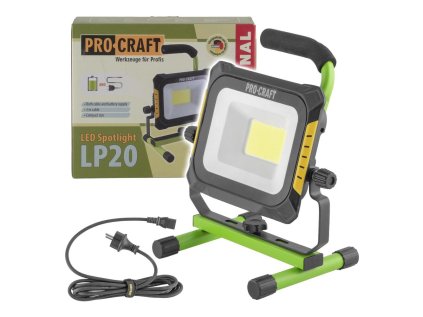 Akumulátorový LED reflektor ProCraft LP20 bez aku  Flexibilné napájanie | ajtech.sk