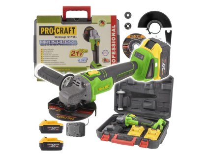 Aku uhlová brúska ProCraft PWA216 125mm 2x4Ah kufor | ajtech.sk