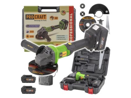 Aku uhlová brúska ProCraft PGA20 125mm 2x4Ah kufor | ajtech.sk