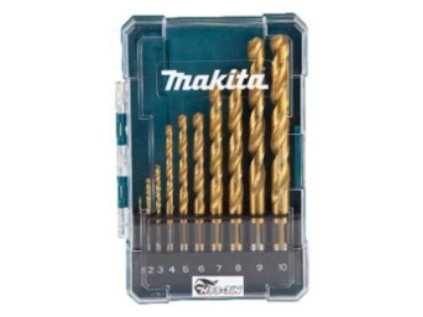 Makita D-72849 Sada 10 ks vrtákov HSS-TiN do kovu 1-10 mm | ajtech.sk