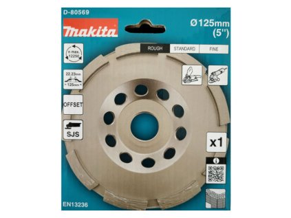 Makita D-80569 Diamantový brúsny kotúč JEDNO RAD Ø 125 mm na hrubé brúsenie betónu | ajtech.sk