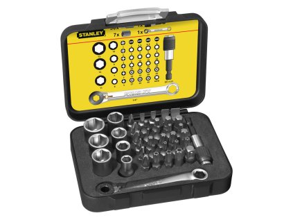 Sada bitov a hlavíc Stanley 1-13-907, 39 ks, 1/4" | ajtech.sk