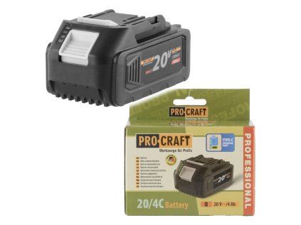 Akumulátor ProCraft 20/4C 20V Li-Ion (s USB-C) | ajtech.sk