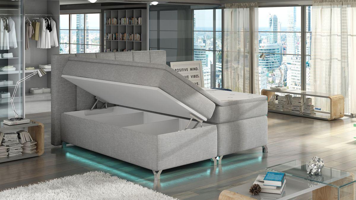 Dvojlůžko boxspring BASILIO s LED