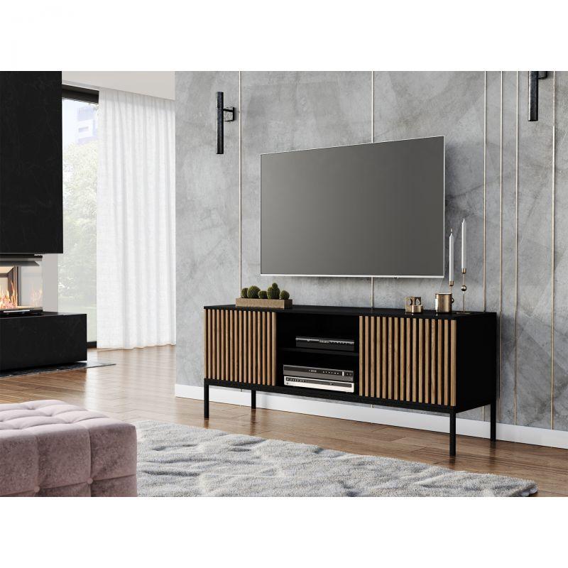 RTV stolek Meorati - černý/dub artisan