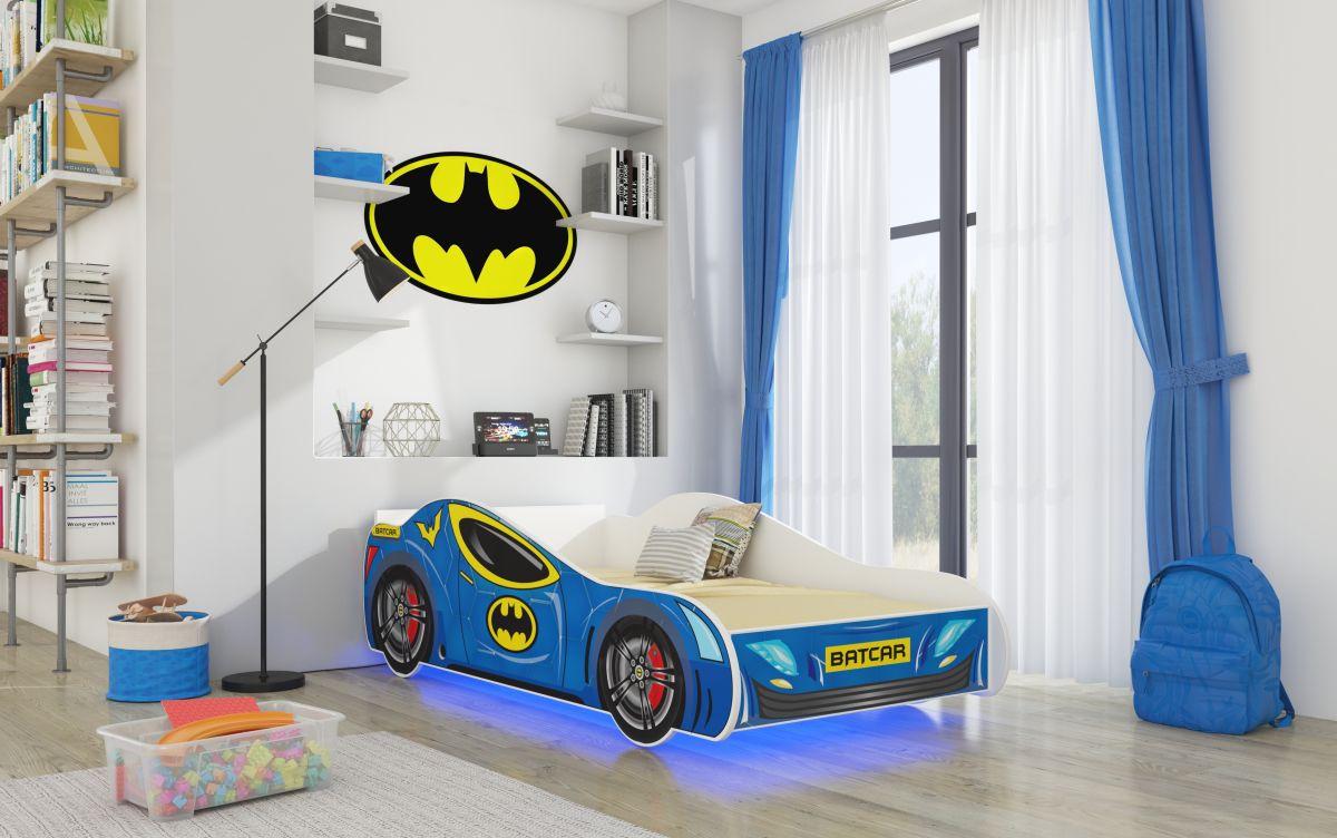 Jednolůžko Batcar pro malé fanoušky aut