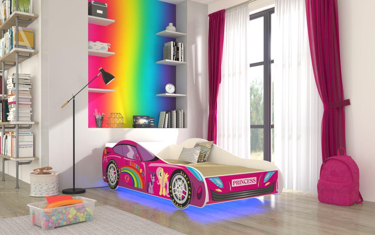 Jednolůžko Car Pink do dívčího pokoje