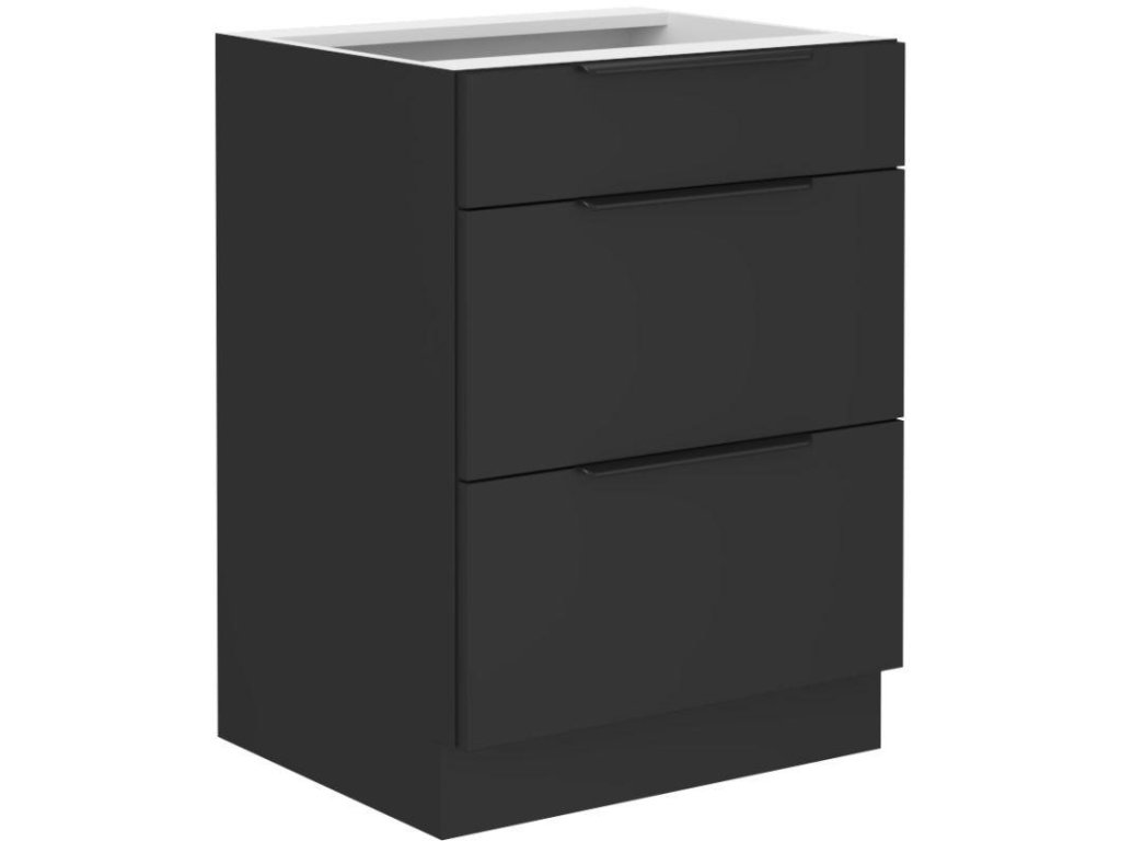 Kuchyňská linka SIENA - Černý mat - 60 šuplíky (60 D 3S)